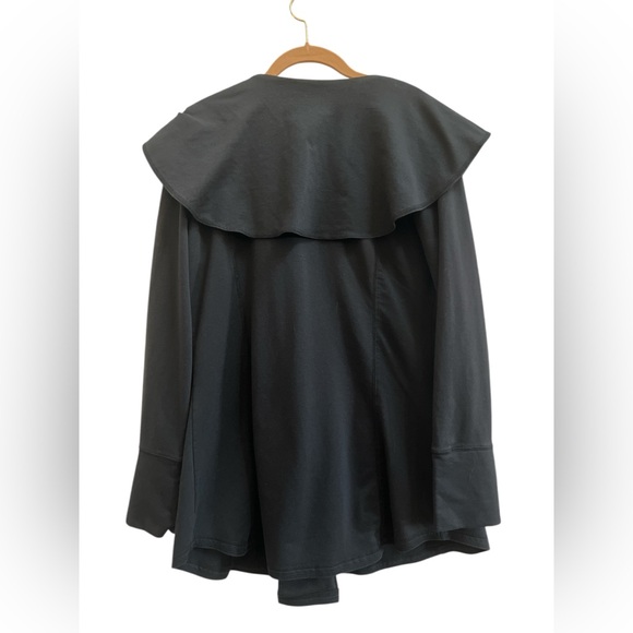 Susan Bristol White Label Black Whimsygoth Draped Collar Knit Jacket Cardigan-L - Picture 2 of 5